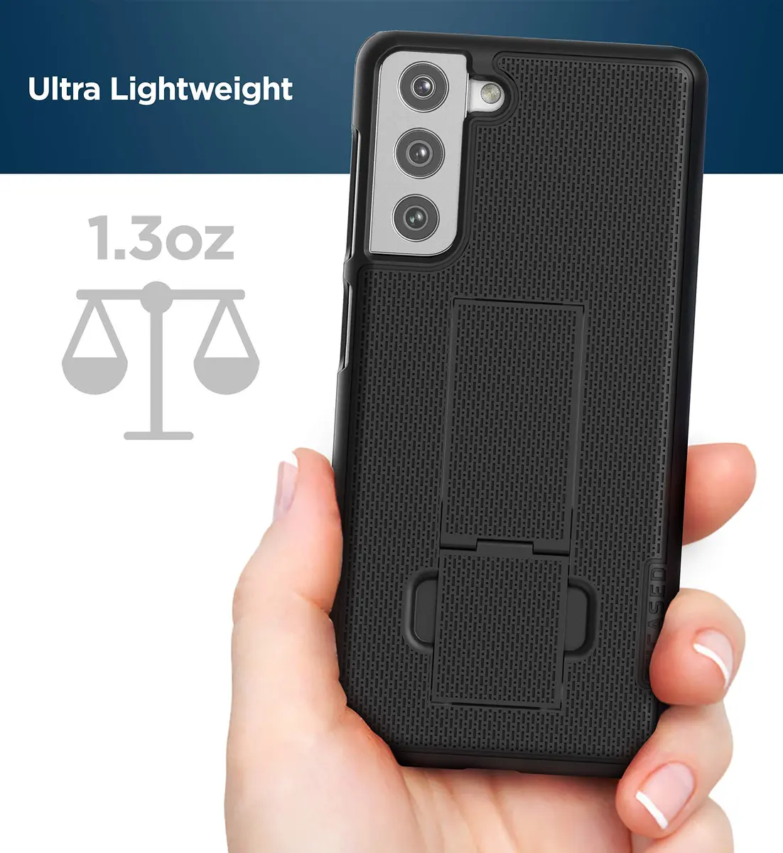 ENCASED DuraClip Belt Clip Case for Samsung Galaxy S21 | Slim Phone Cover with Holster, 180° Swivel Clip, Black - view 7