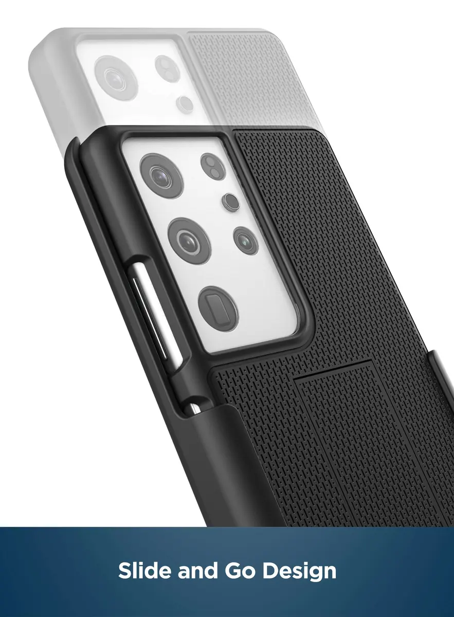 ENCASED DuraClip Belt Clip Holster for Samsung Galaxy S21 Ultra | Slim Phone Cover with Rotating Clip & Kickstand - view 7