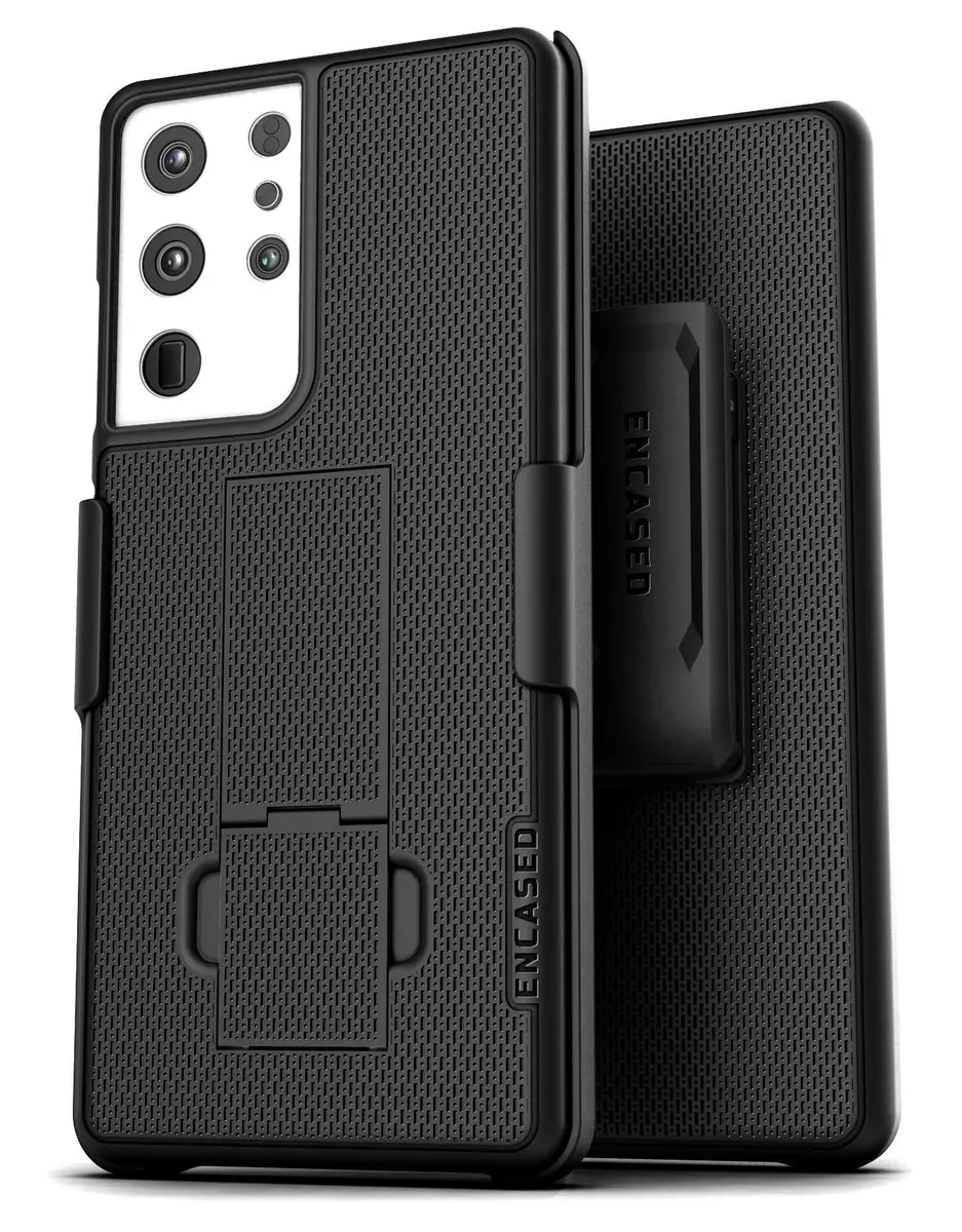 ENCASED DuraClip Belt Clip Holster for Samsung Galaxy S21 Ultra | Slim Phone Cover with Rotating Clip & Kickstand - view 3