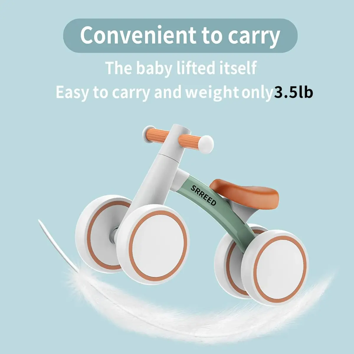 SEREED Baby Balance Bike Green 1.6kg (3.6 lb) | ASTM-Tested for Toddlers 12-24 Months - view 4