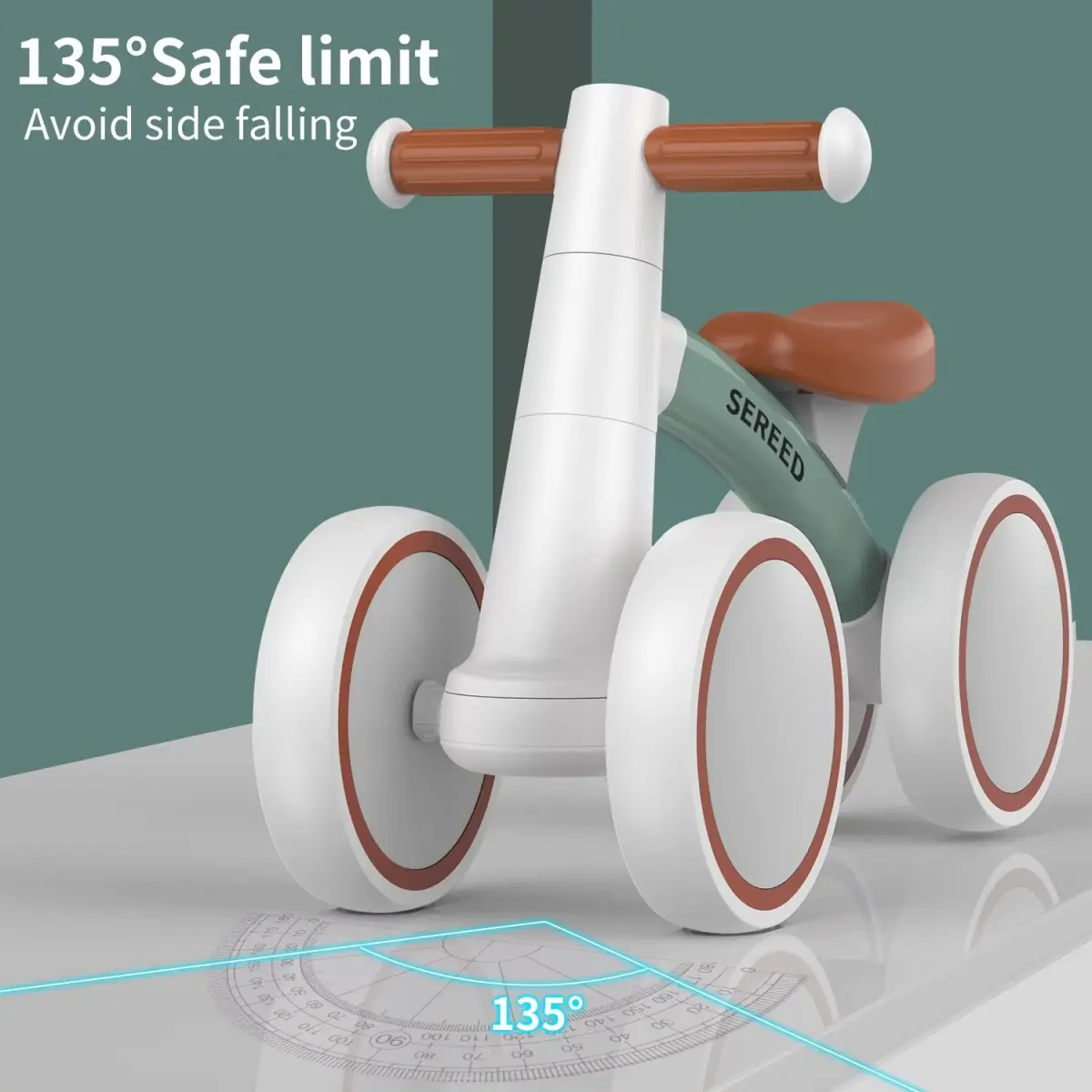 SEREED Baby Balance Bike Green 1.6kg (3.6 lb) | ASTM-Tested for Toddlers 12-24 Months - view 7