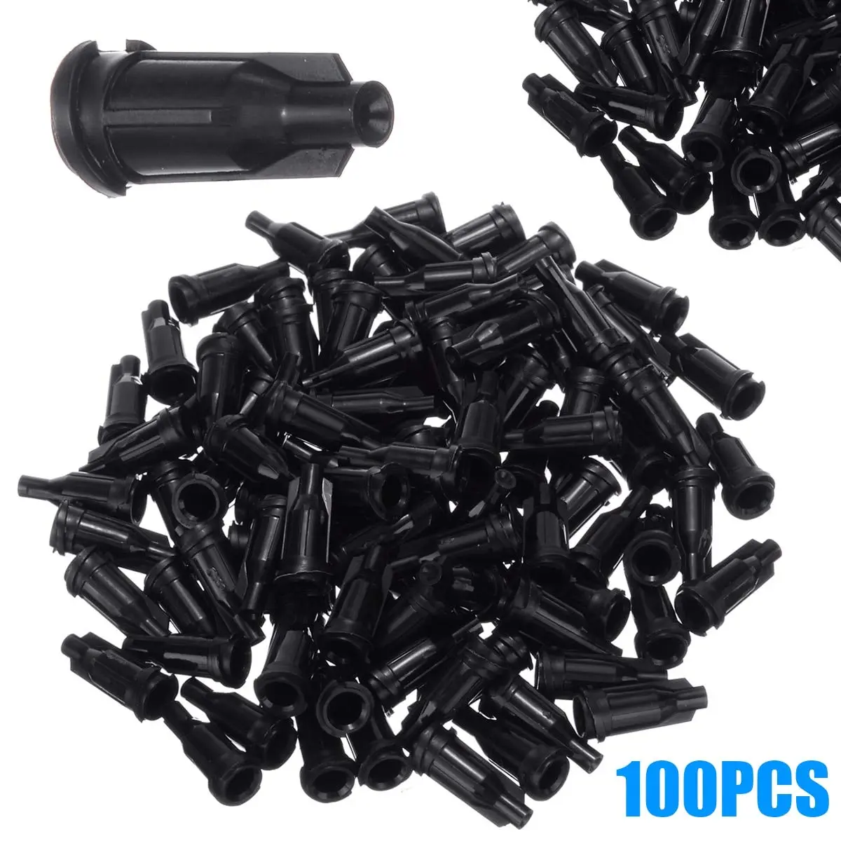 Jyving Syringe Luer Stop Caps 100PCS Black | Sealing Fittings for Lab Use - view 2