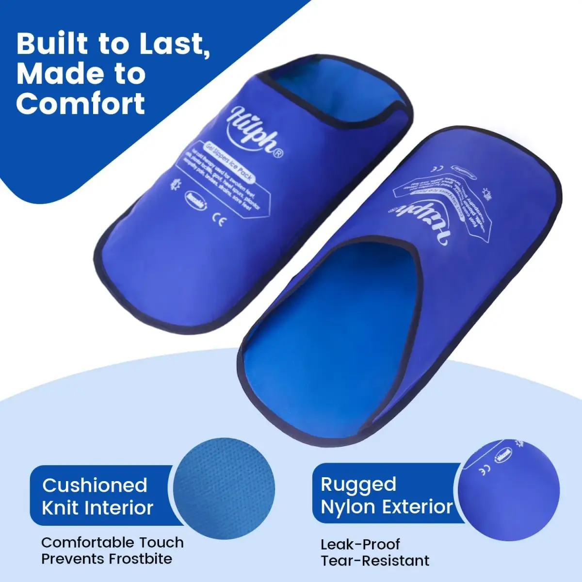 Hilph Foot Ice Pack Slippers, Deep Blue, 1 Pair | Hands-Free Relief for Plantar Fasciitis & Swollen Feet - view 5