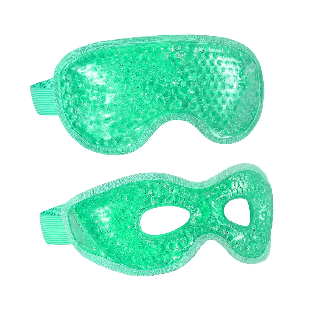 CONSGIJI Gel Eye Mask 2PCS | Reusable Cold Therapy for Puffiness & Dark Circles | Adjustable & Comfortable (Green) - main product image