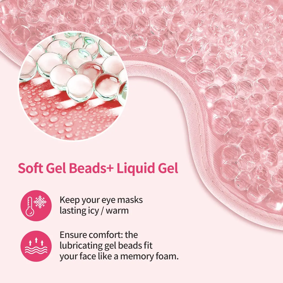 CONSGIJI Gel Eye Mask 2PCS Pink | Reusable Cold Therapy for Puffiness & Dark Circles - view 5