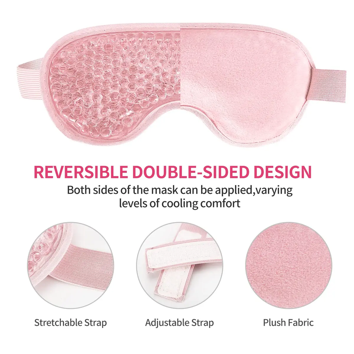 CONSGIJI Gel Eye Mask 2PCS Pink | Reusable Cold Therapy for Puffiness & Dark Circles - view 3