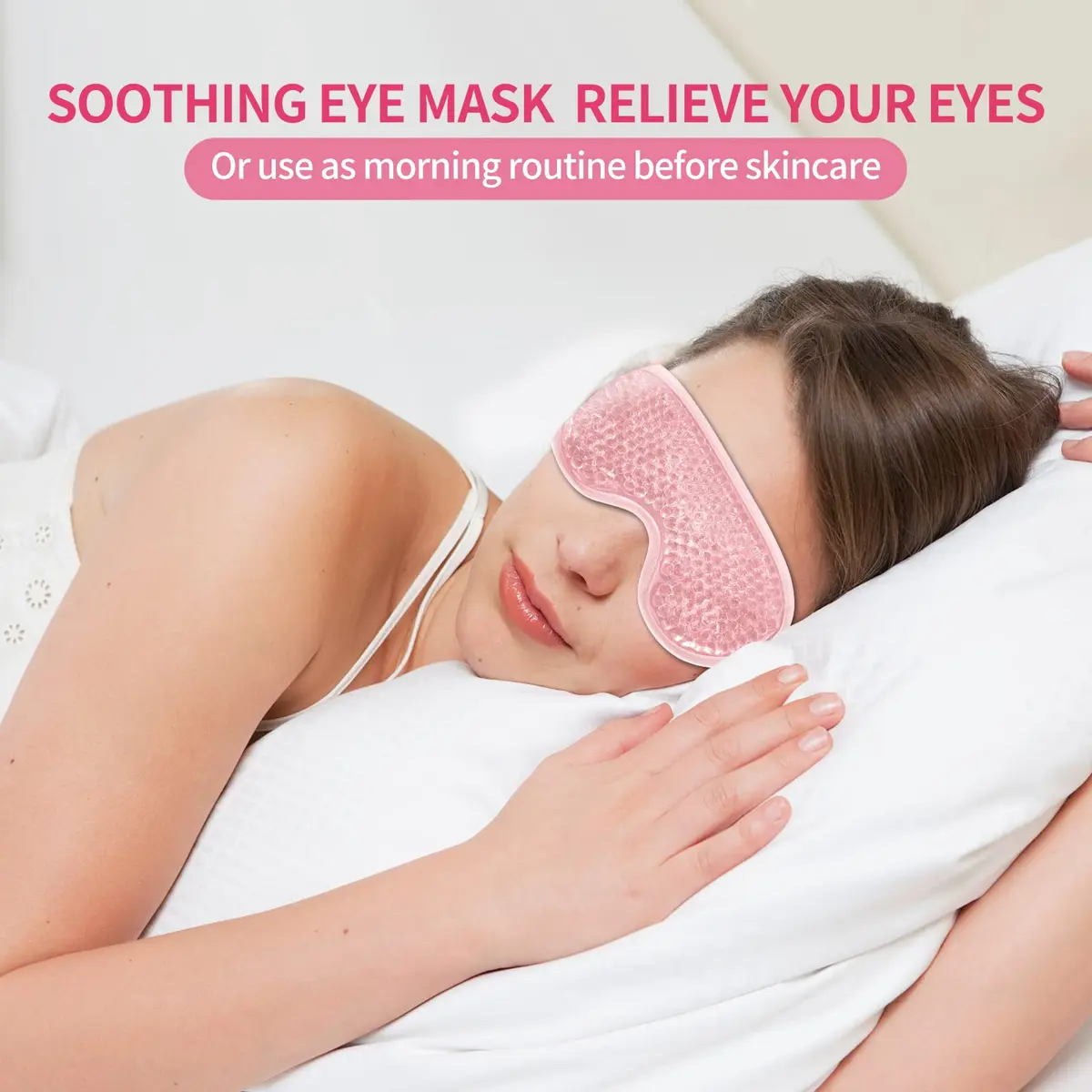 CONSGIJI Gel Eye Mask 2PCS Pink | Reusable Cold Therapy for Puffiness & Dark Circles - view 4