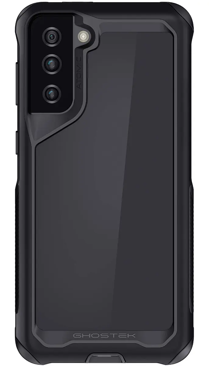 Ghostek ATOMIC slim S21 Plus Case with Aluminum Bumper & Clear Back | Heavy Duty Shock-Absorbent Protection (70-120c) - main product image