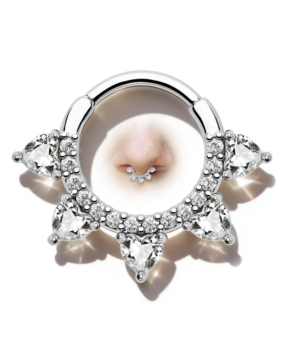 COCHARM Hypoallergenic Septum Ring 16 Gauge 10MM Silver Clicker Jewelry for Women Men - main product image