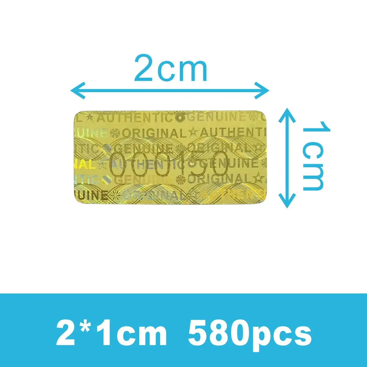 TLK&FBB Gold 580 Pcs Tamper Evident Seal Warranty Void Labels | 2cm x 1cm (0.787" x 0.39") - main product image
