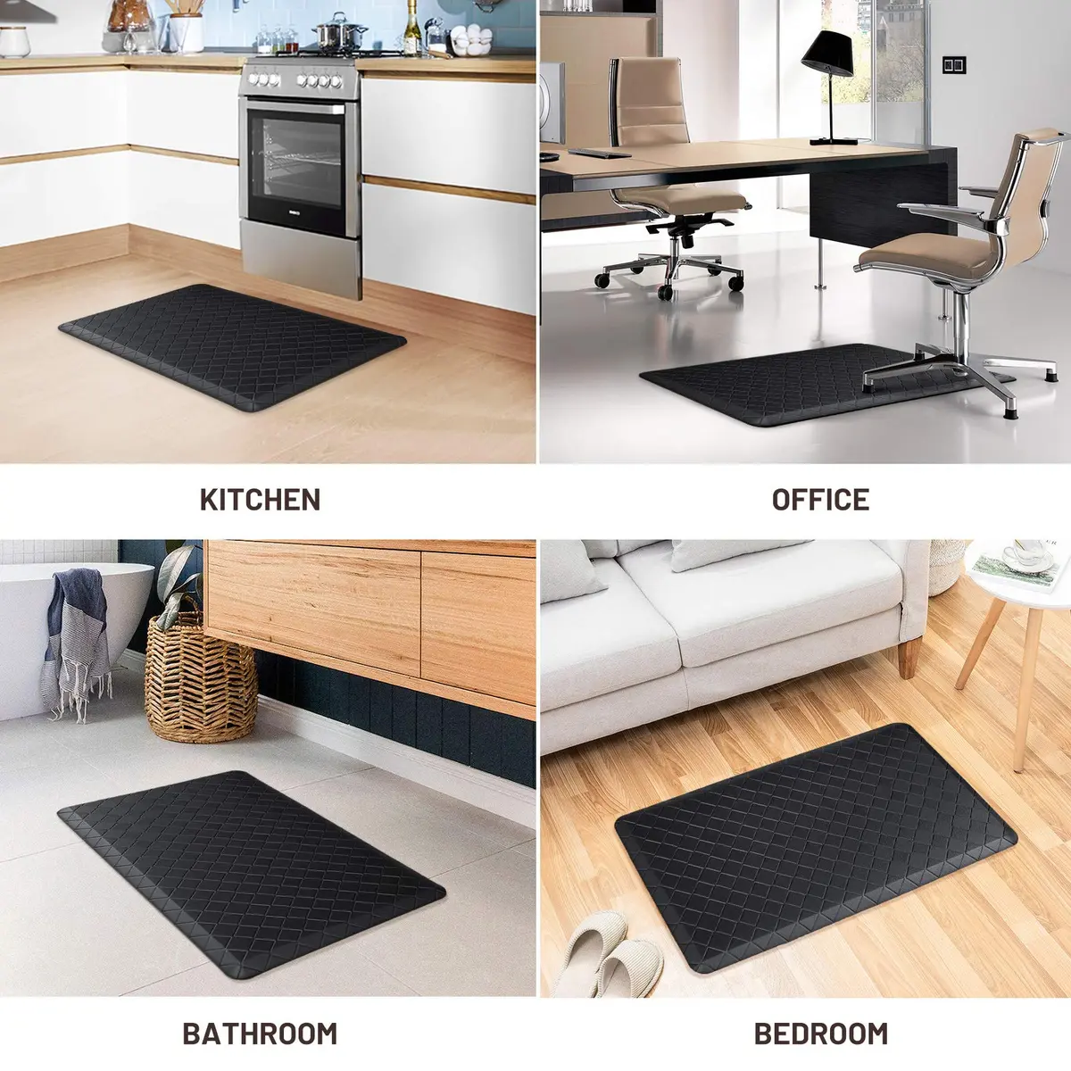 HappyTrends Kitchen Mats for Floor Cushioned Anti-Fatigue Kitchen Rugs | Extra Thick, Waterproof & Non Slip (28"L x 17.3"W) - view 7