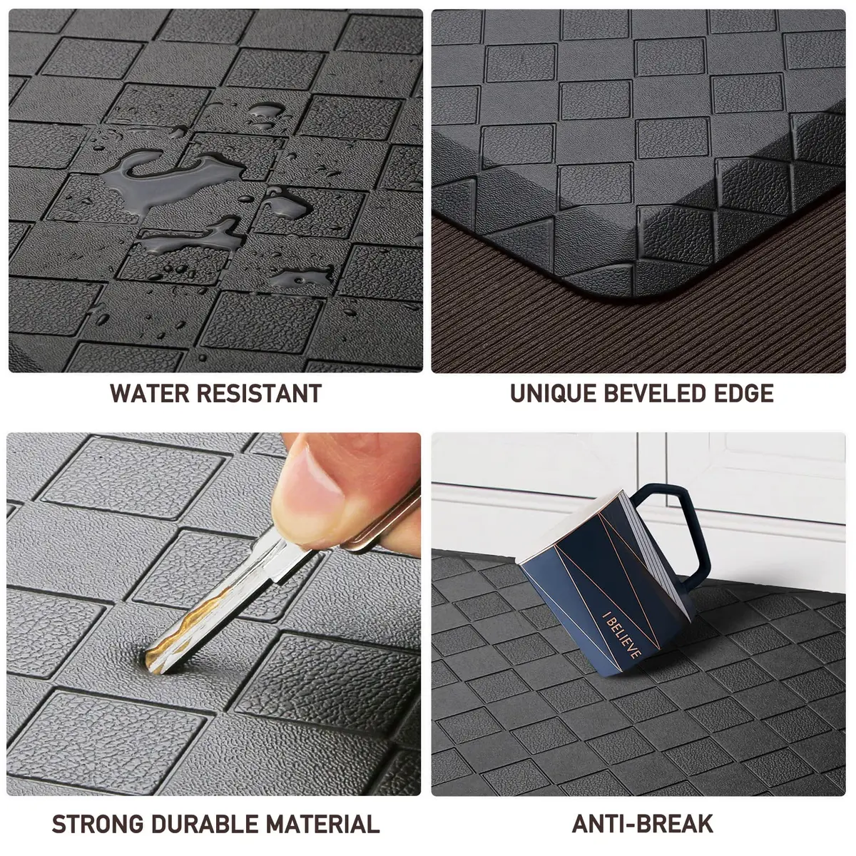 HappyTrends Kitchen Mats for Floor Cushioned Anti-Fatigue Kitchen Rugs | Extra Thick, Waterproof & Non Slip (28"L x 17.3"W) - view 3