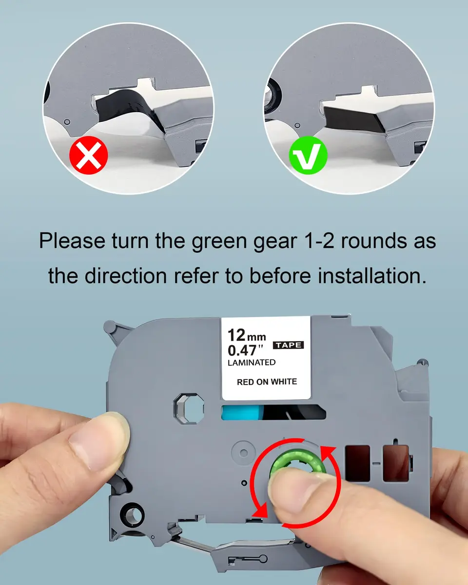 TITBIT Compatible TZe Tape 12mm Laminated White on White | Water-Resistant & Easy Peeling - view 9