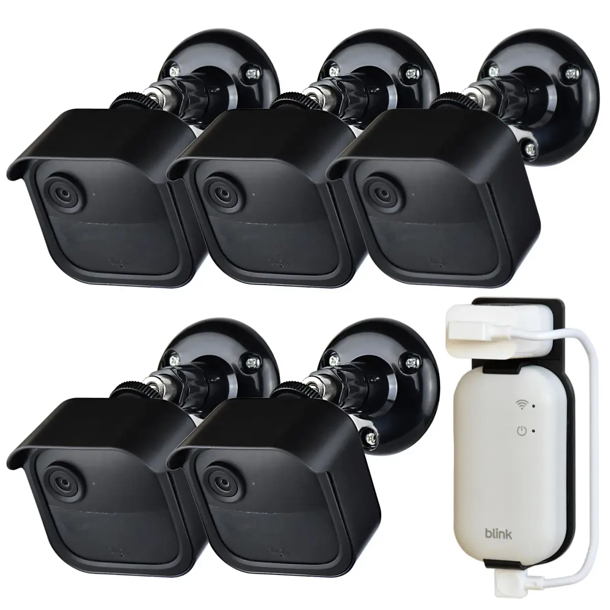 GoHonor Blink Outdoor Camera Mount Bracket 5-Pack with Sync Module Outlet Mount | Weatherproof ABS Plastic - main product image