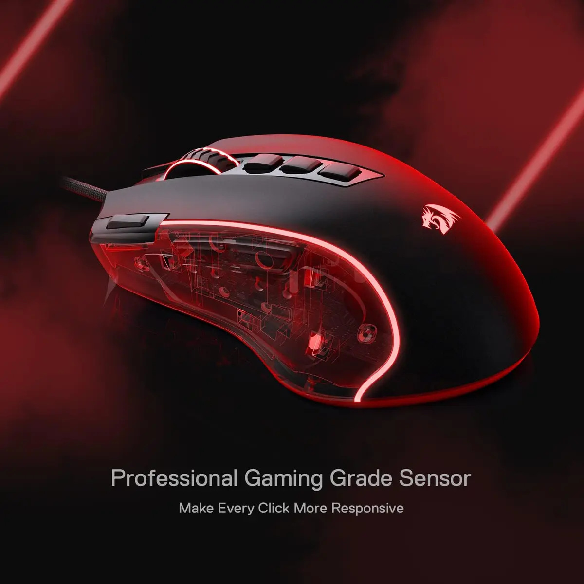 Redragon M612 Predator Wired RGB Optical Gaming Mouse 8000 DPI, 126g | 11 Programmable Buttons, Pixart P3104 Sensor - view 4