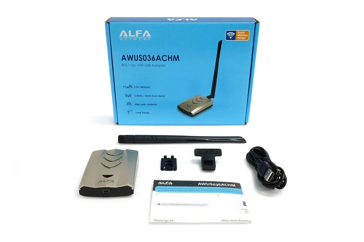 Alfa AWUS036ACHM 802.11ac WiFi Range Boost USB Adapter 433 Mbps (150 Mbps + 433 Mbps) - view 3