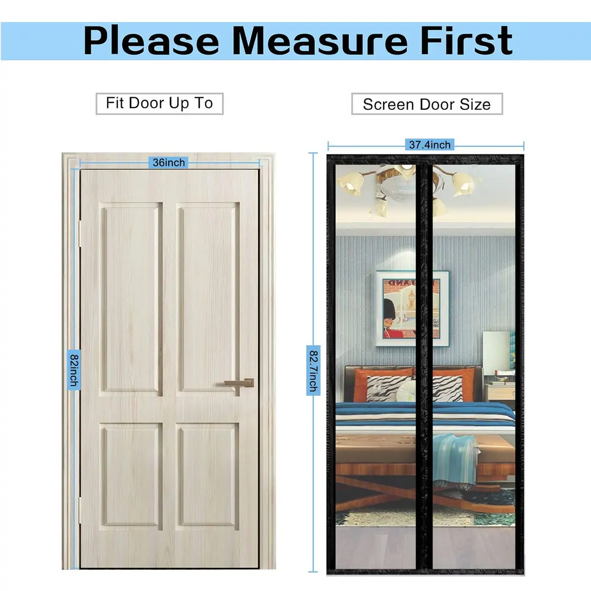 SANJIANKER Transparent Insulated Curtain-Magnetic Thermal Cover | Self-Closing Privacy Screen for Doors Up to 36" x 82" - view 3