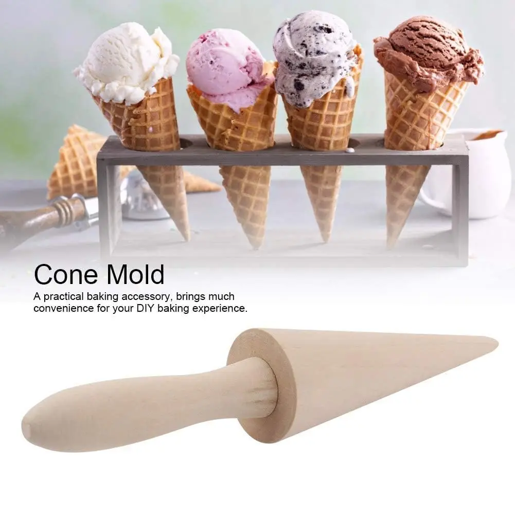 HERCHR Natural Wood Cone Roller for Pizzelles, Krumkakes & Ice Cream Cones | 23cm (9.1in) - view 5