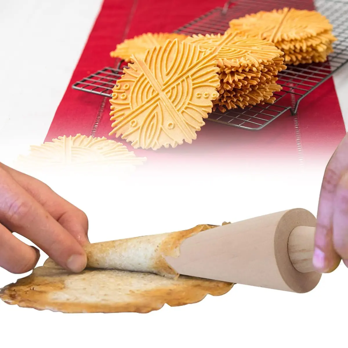 HERCHR Natural Wood Cone Roller for Pizzelles, Krumkakes & Ice Cream Cones | 23cm (9.1in) - view 6