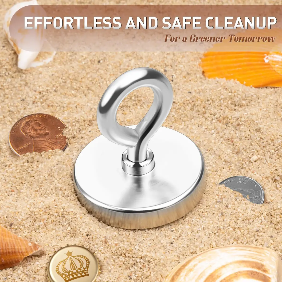 FINDMAG 350 LBS Fishing Magnet, 2 Inch (50mm) Diameter x 0.39 Inch (10mm) Thickness | Heavy Duty Neodymium Retrieval Magnet - view 7