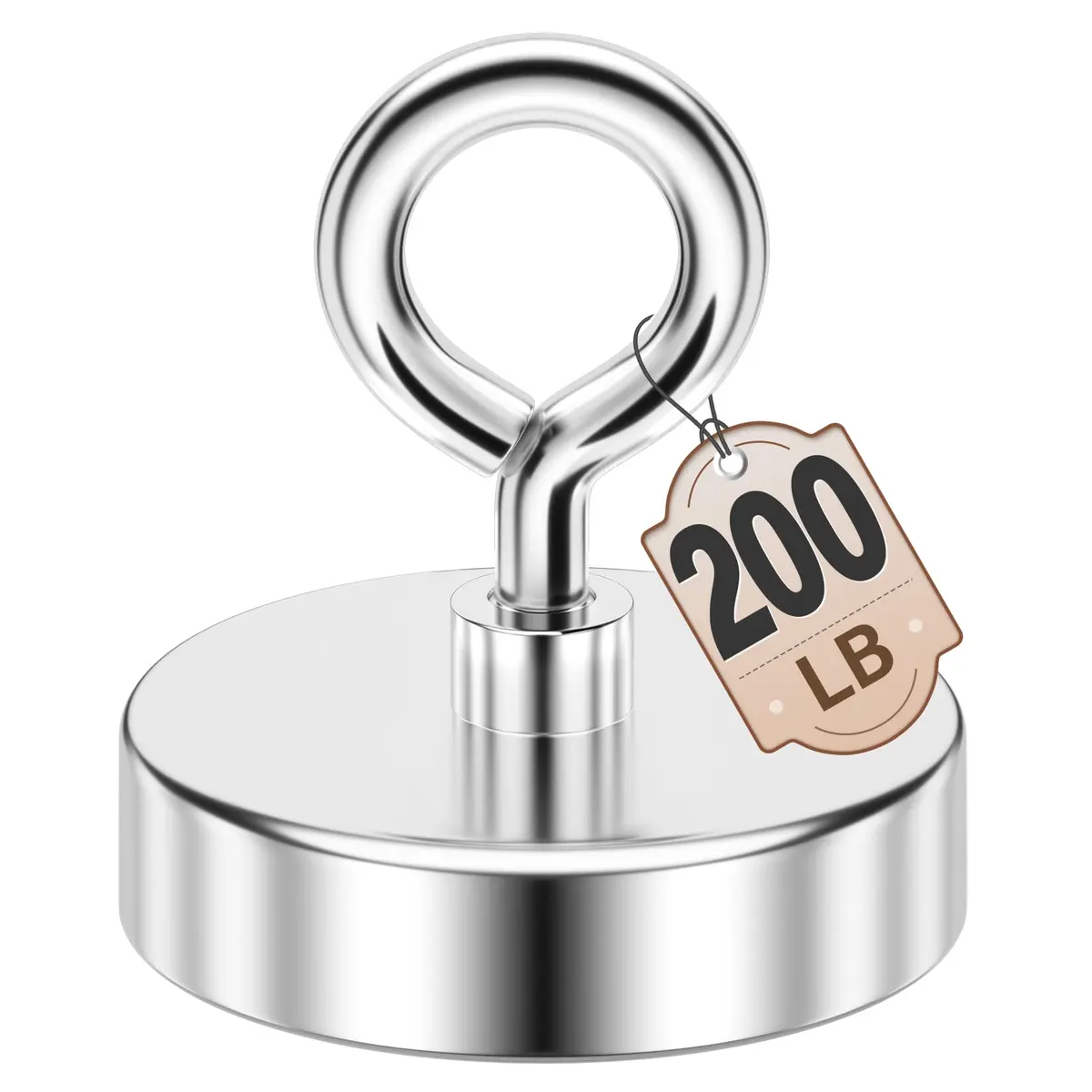 FINDMAG 200 LBS Fishing Magnet 45mm (1.76 Inch) Diameter | Strong Neodymium Metal Pickup Tool with Eyebolt - main product image
