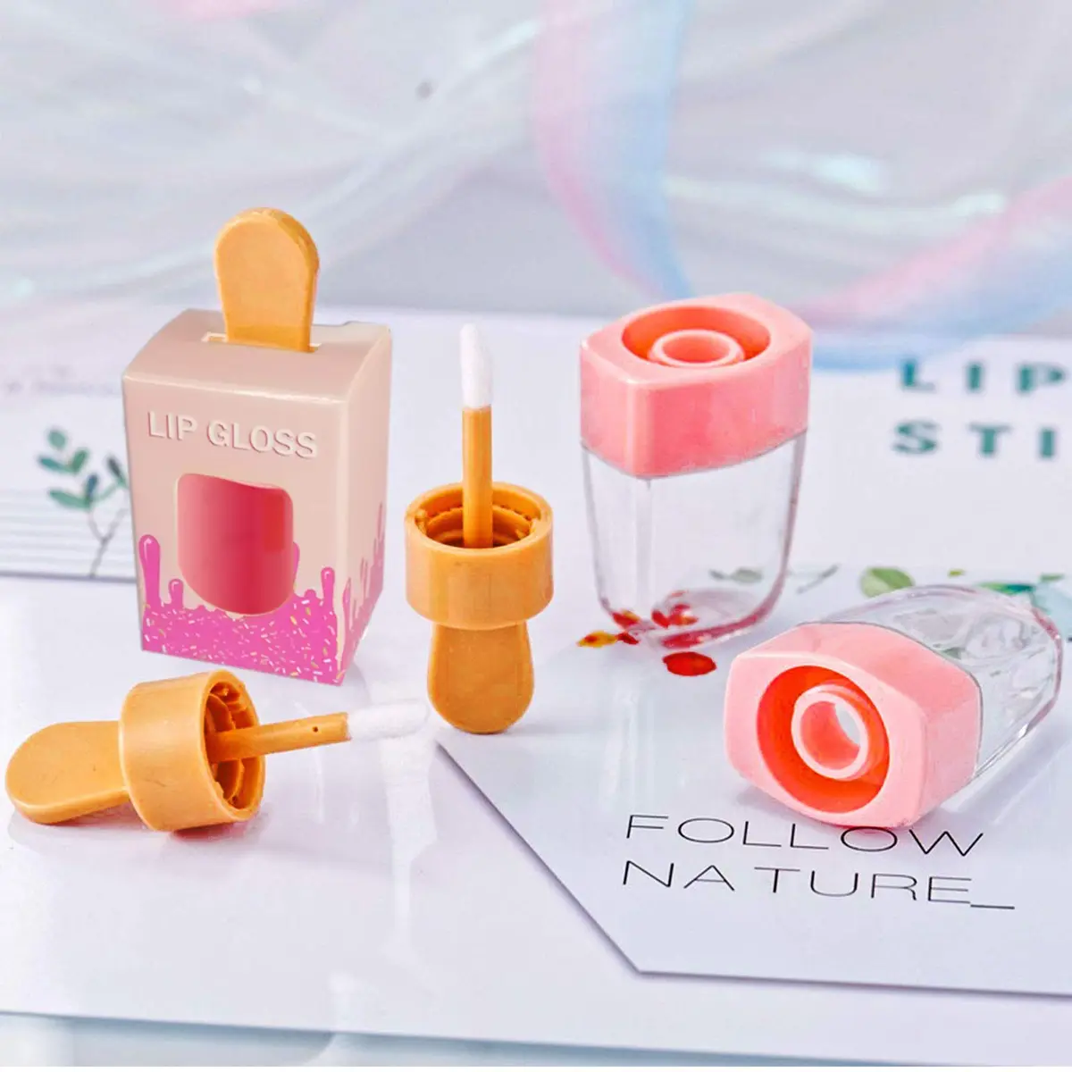 ANZKA Pink Lip Gloss Boxes 15 Pack Ice Cream Shaped | Premium Packaging for Lip Gloss Tubes - view 5