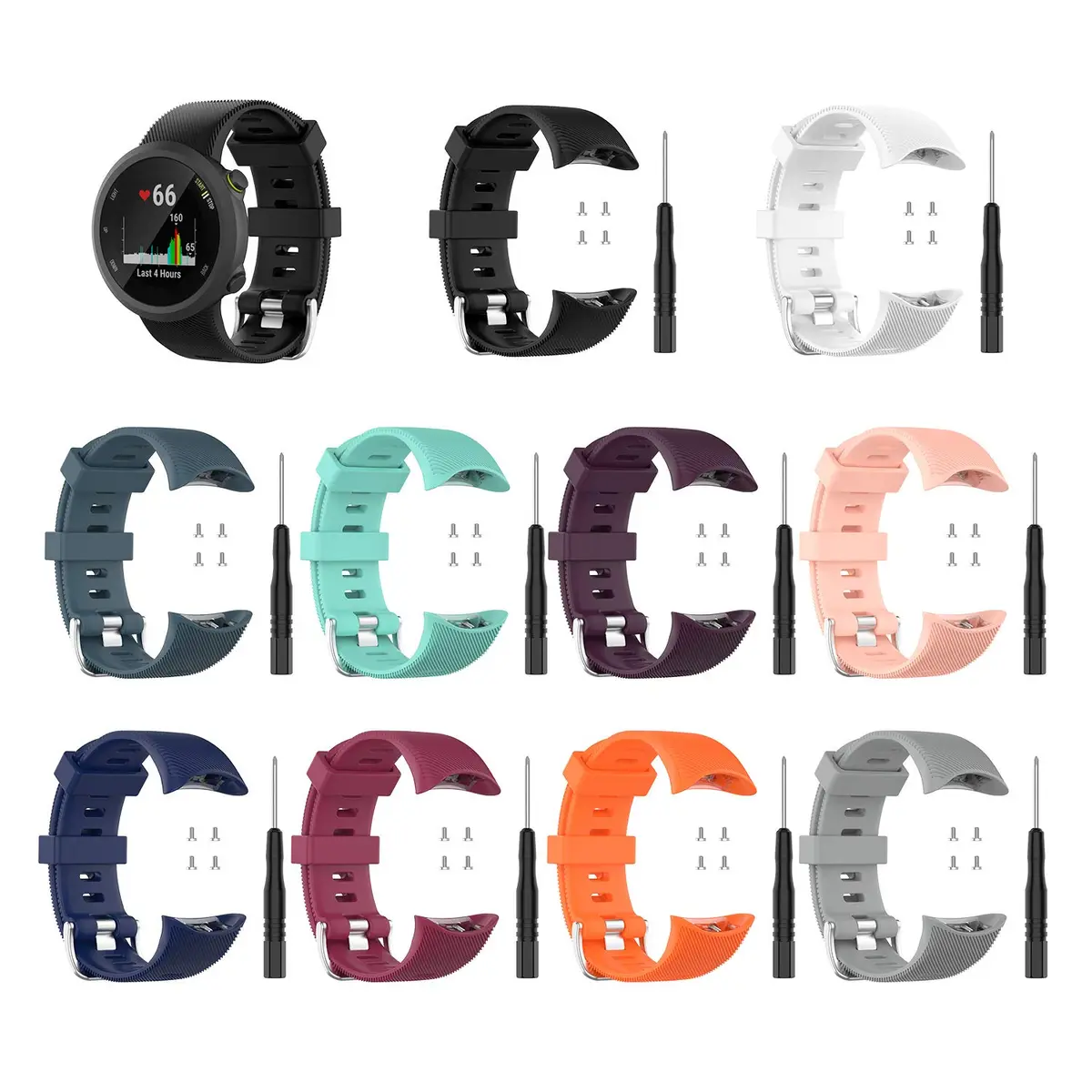 ZSZCXD Silicone Watch Band for Garmin Forerunner 45/45s - 16mm (10 Colors) - view 2