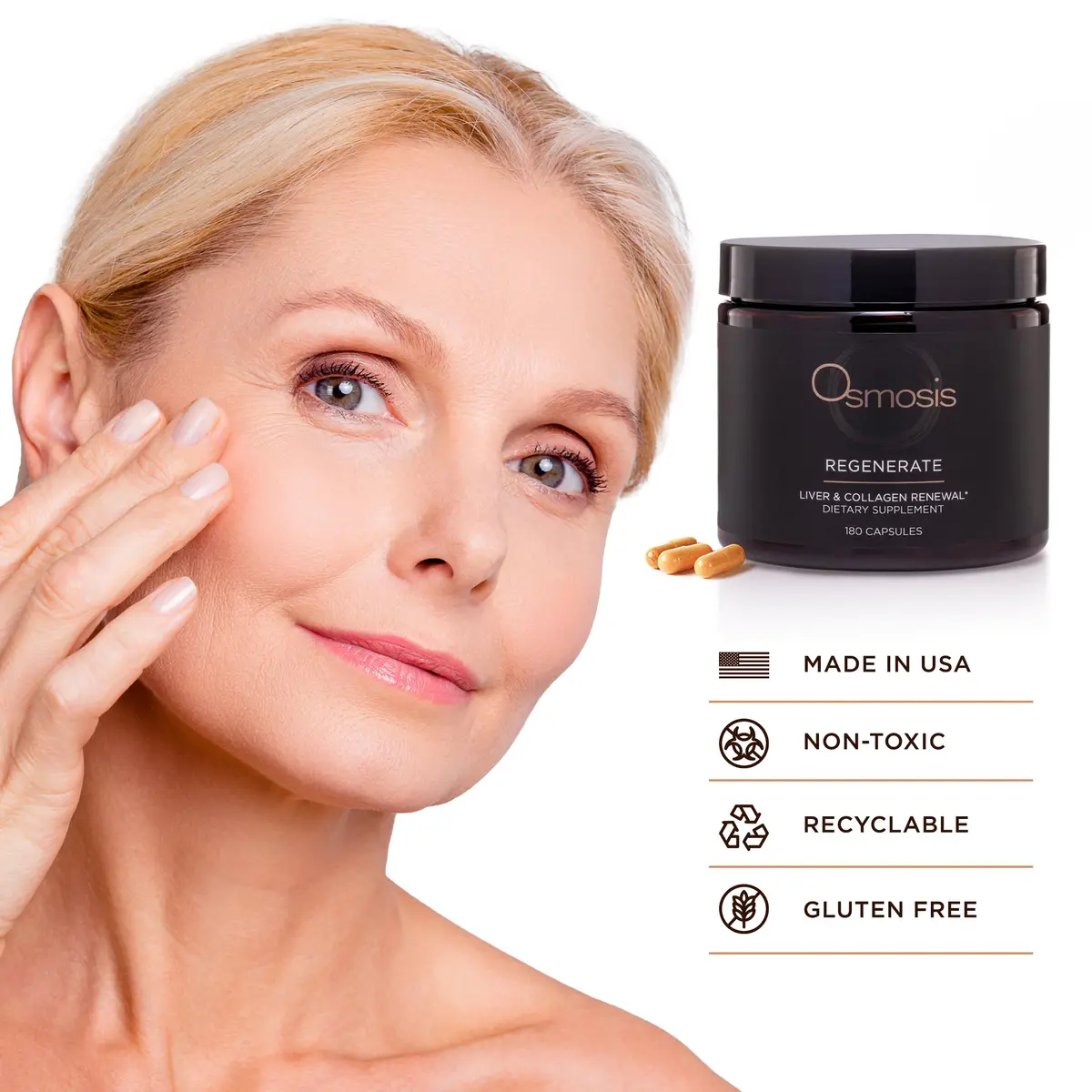 OSMOSIS Regenerate Skin & Liver Support Supplement, 180 Count | Supports Liver & Skin Firmness - view 5