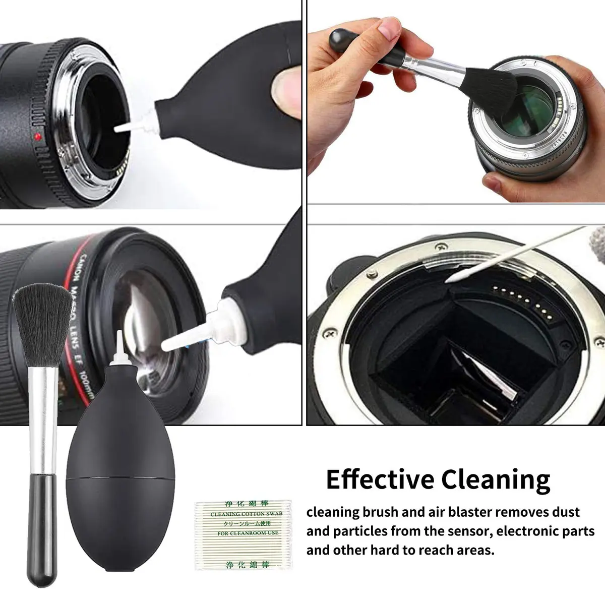KuuZuse Camera Cleaning Kit for DSLR & APS-C Sensors | Microfiber Cloths, Lens Cleaner, Pen, Brush, Bag - view 5