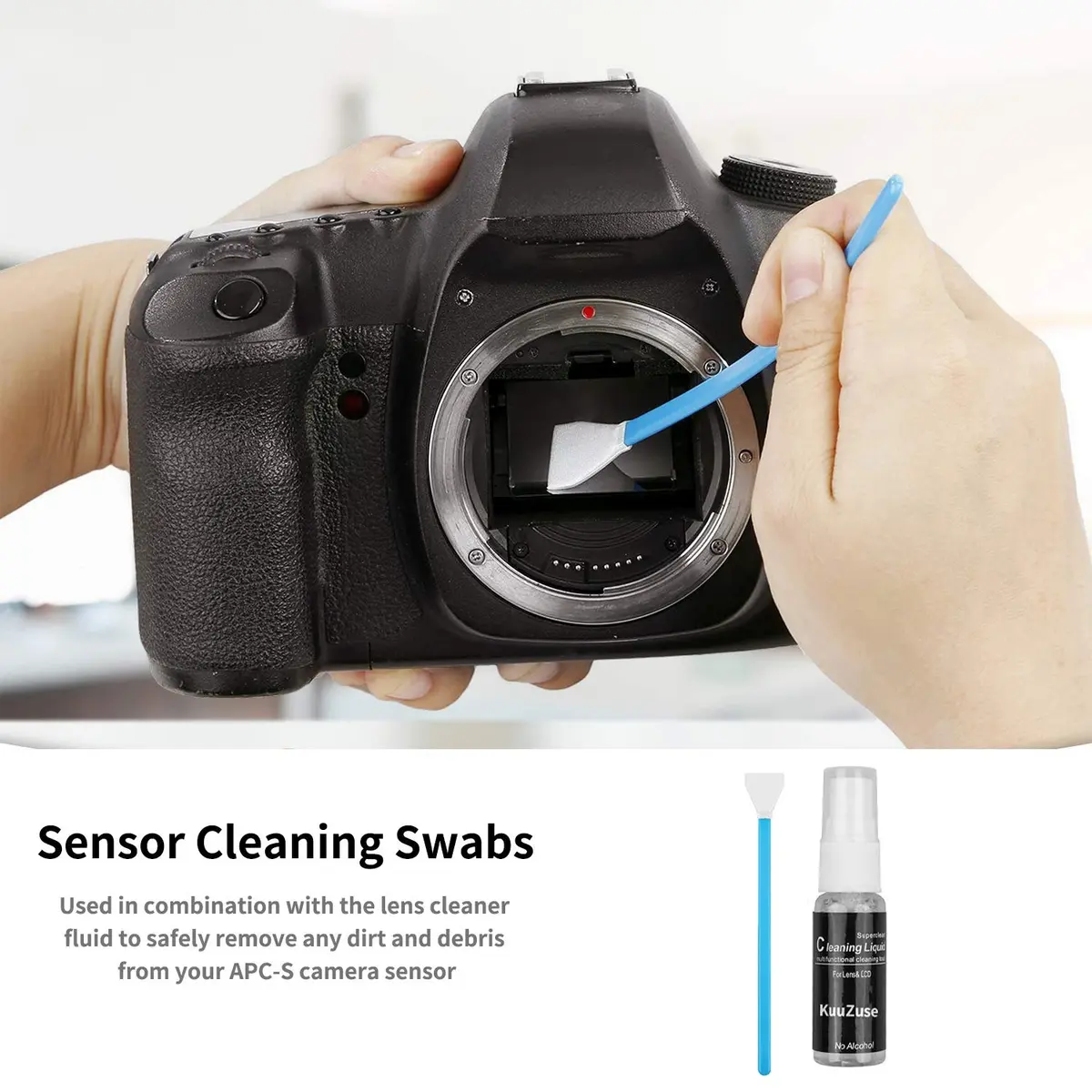 KuuZuse Camera Cleaning Kit for DSLR & APS-C Sensors | Microfiber Cloths, Lens Cleaner, Pen, Brush, Bag - view 2
