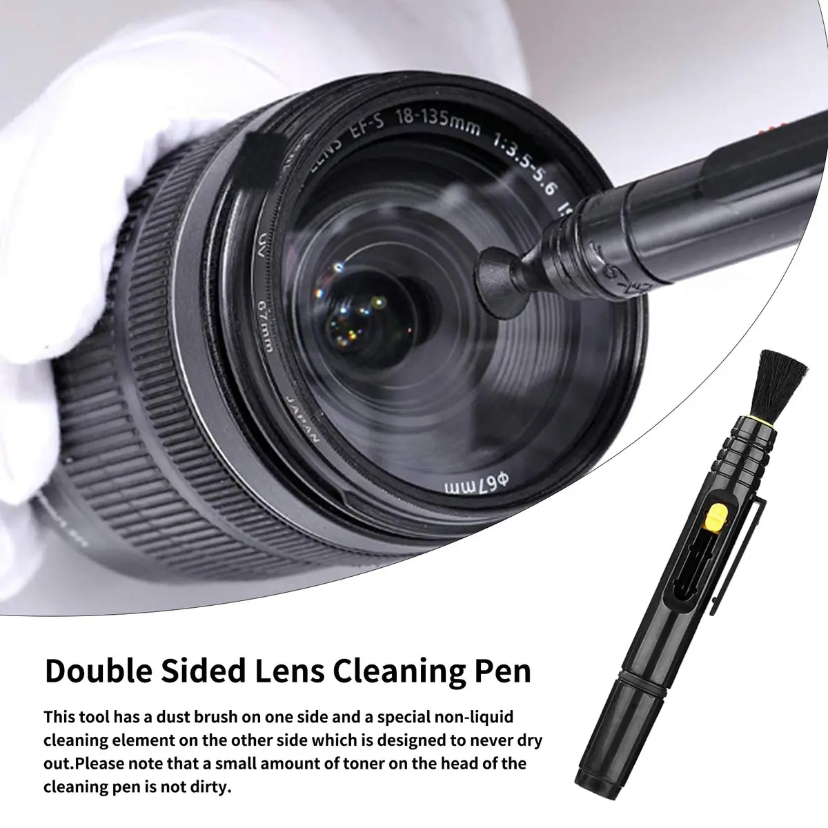 KuuZuse Camera Cleaning Kit for DSLR & APS-C Sensors | Microfiber Cloths, Lens Cleaner, Pen, Brush, Bag - view 3