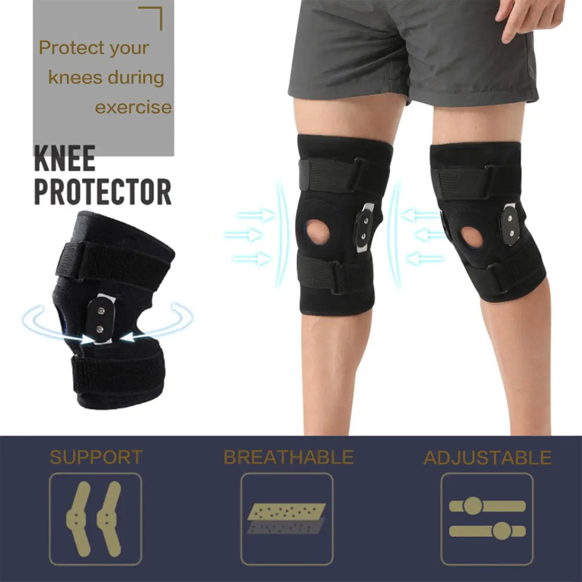GONAIREY Decompression Knee Brace Medium (270g / 0.6lb) | Stable Support for ACL, Arthritis, Meniscus Tear Pain - view 2