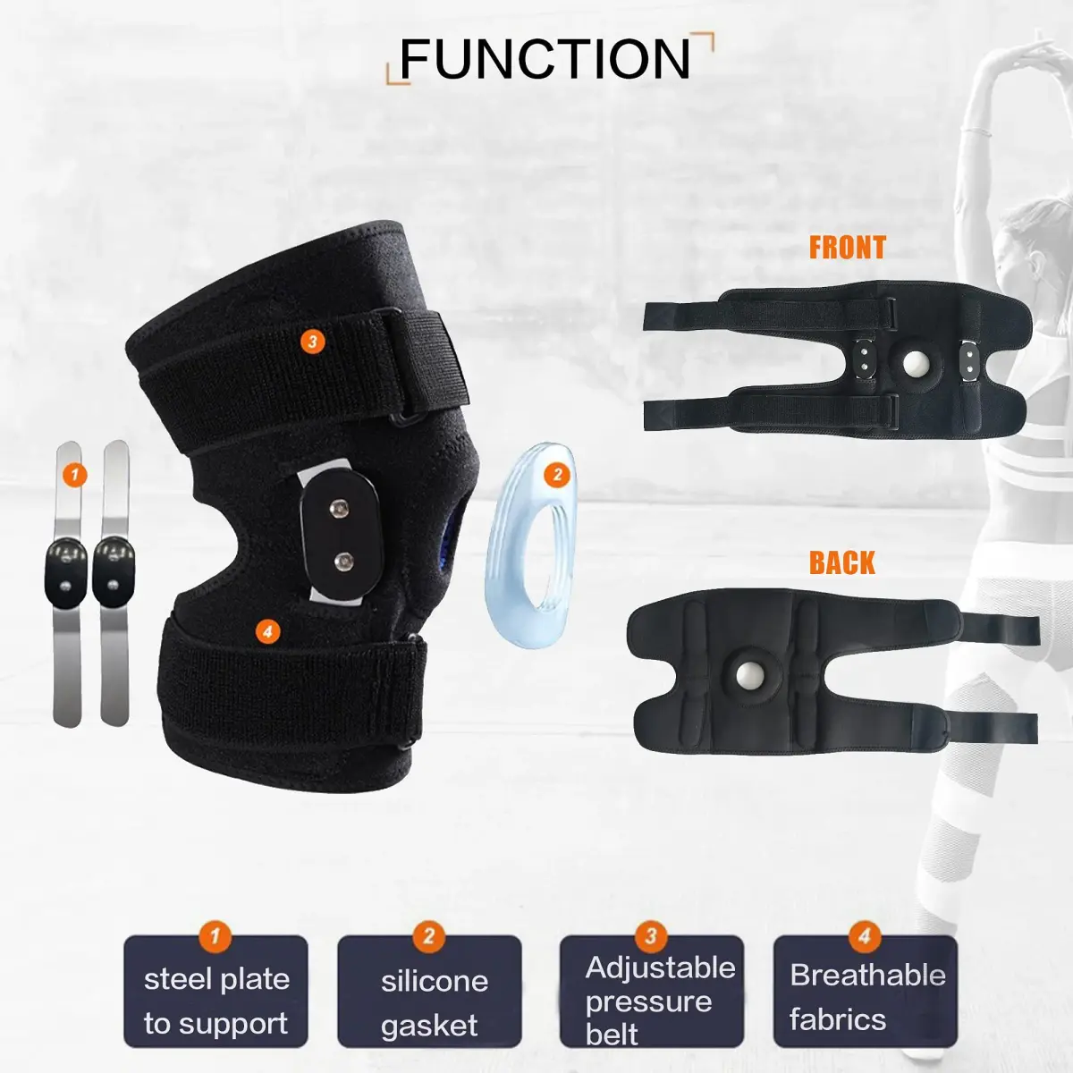GONAIREY Decompression Knee Brace Medium (270g / 0.6lb) | Stable Support for ACL, Arthritis, Meniscus Tear Pain - view 3