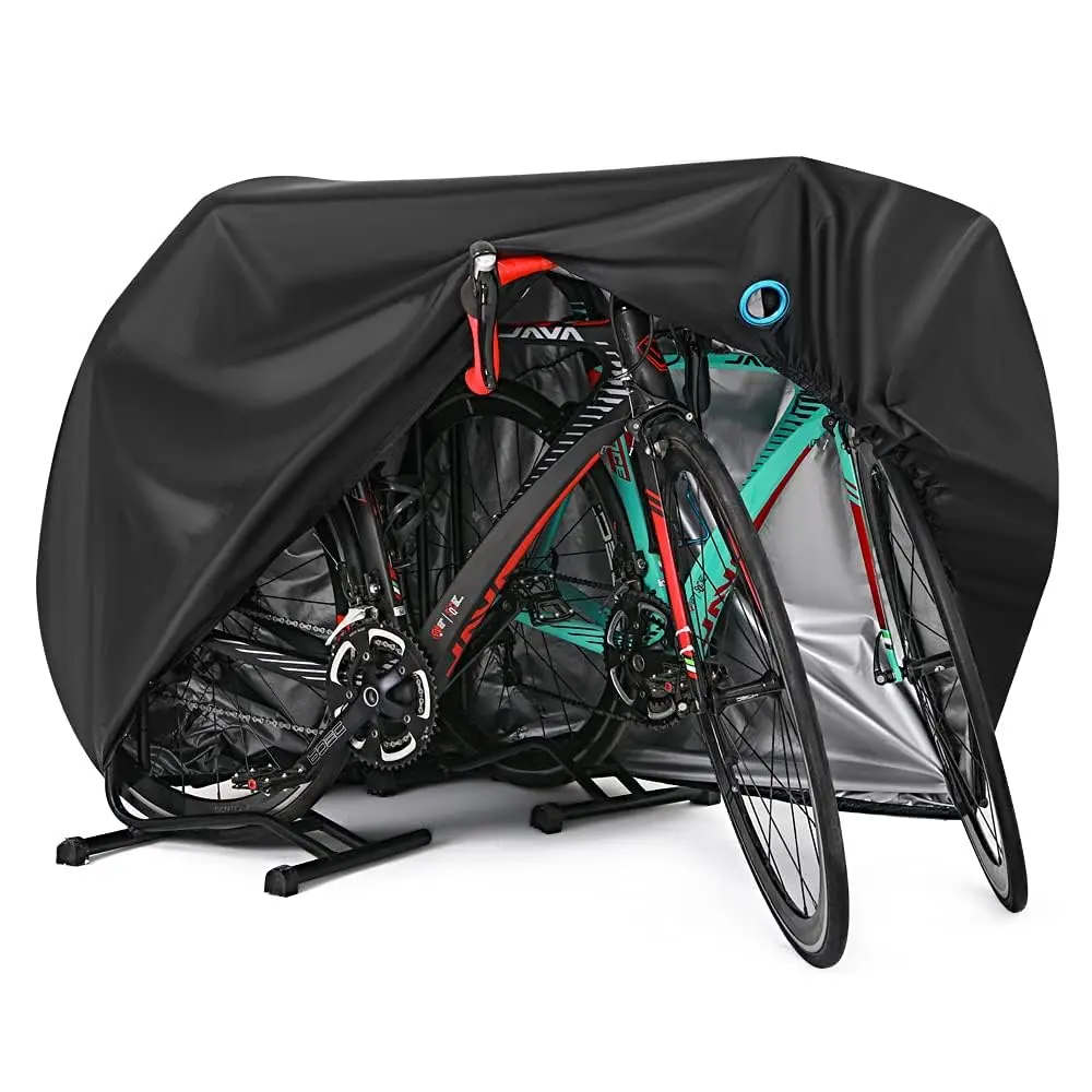 Hanmir Bike Cover Waterproof Outdoor, Bicycle Cover with Bag for 2-3 Bikes | Heavy-Duty, Windproof & UV Resistant - main product image