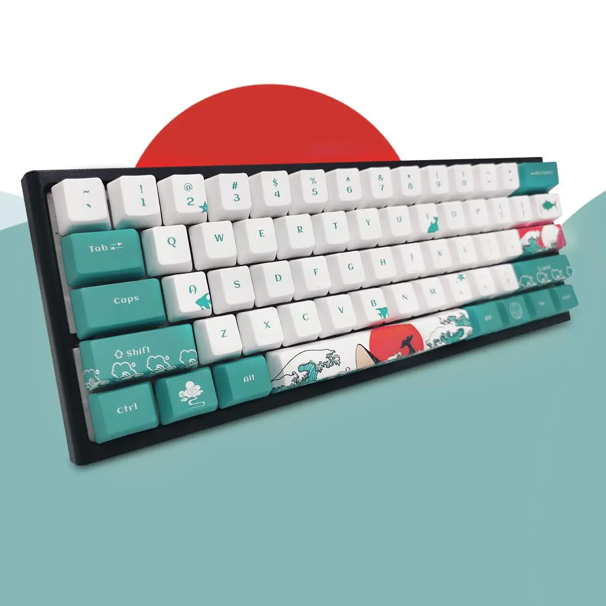 SDYZ Custom Keycaps-Keycaps 60 Percent, Suitable for GK61/GK64/RK61/Anne/GH60 /ALT61 Mechanical Keyboards, 71 Key Set, OEM Profile PBT Key caps (Coral Sea) | High-Quality OEM Profile - view 5