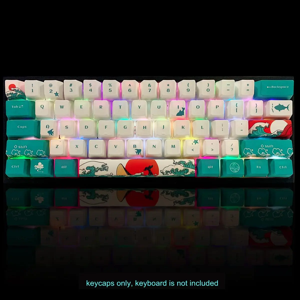 SDYZ Custom Keycaps-Keycaps 60 Percent, Suitable for GK61/GK64/RK61/Anne/GH60 /ALT61 Mechanical Keyboards, 71 Key Set, OEM Profile PBT Key caps (Coral Sea) | High-Quality OEM Profile - view 7