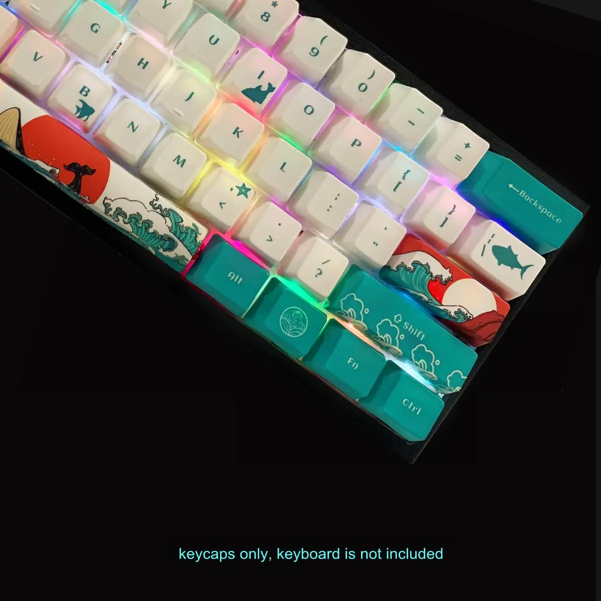 SDYZ Custom Keycaps-Keycaps 60 Percent, Suitable for GK61/GK64/RK61/Anne/GH60 /ALT61 Mechanical Keyboards, 71 Key Set, OEM Profile PBT Key caps (Coral Sea) | High-Quality OEM Profile - view 3