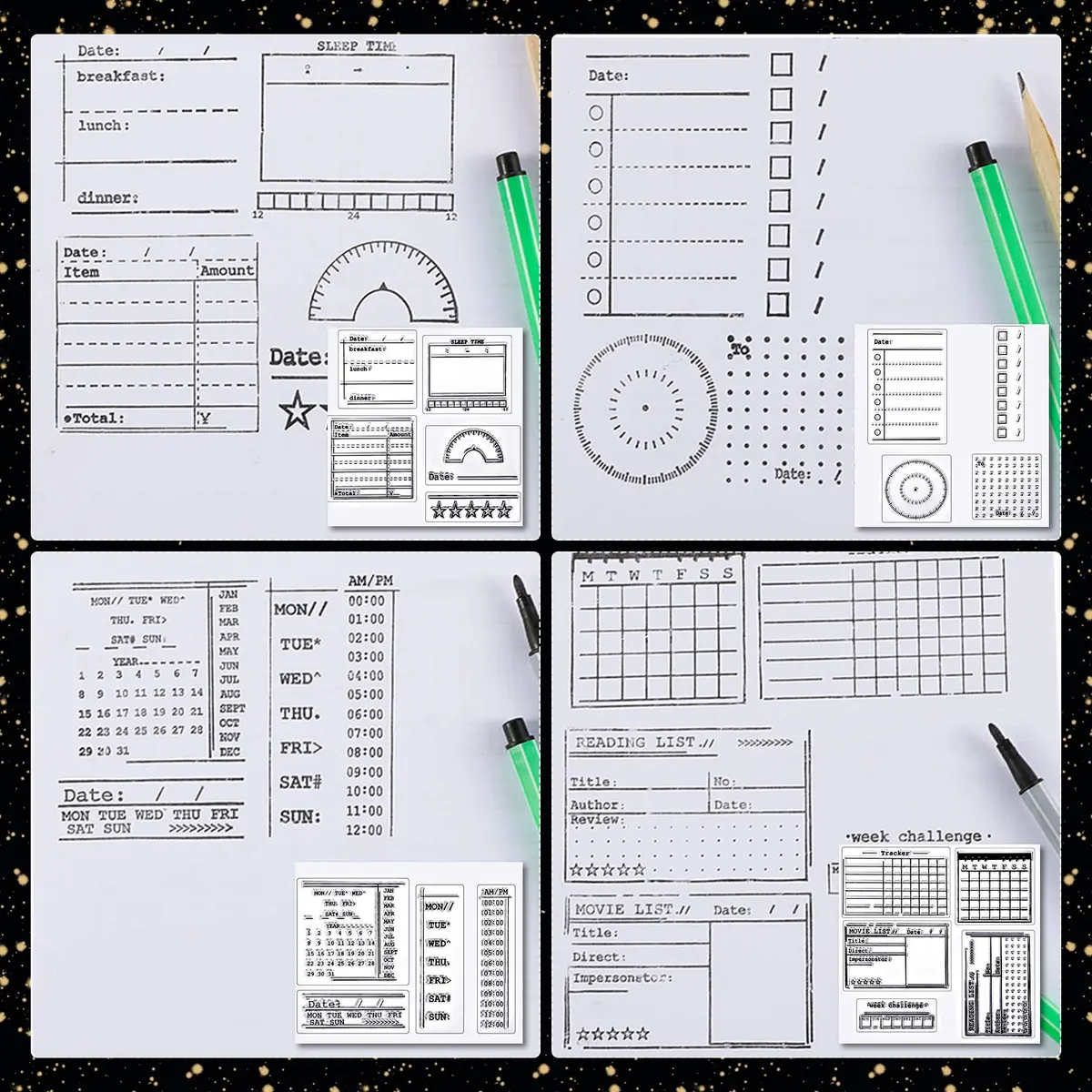 Zonon Journal Stamps 18 Styles | DIY Crafts for Scrapbooking & Planning - view 5