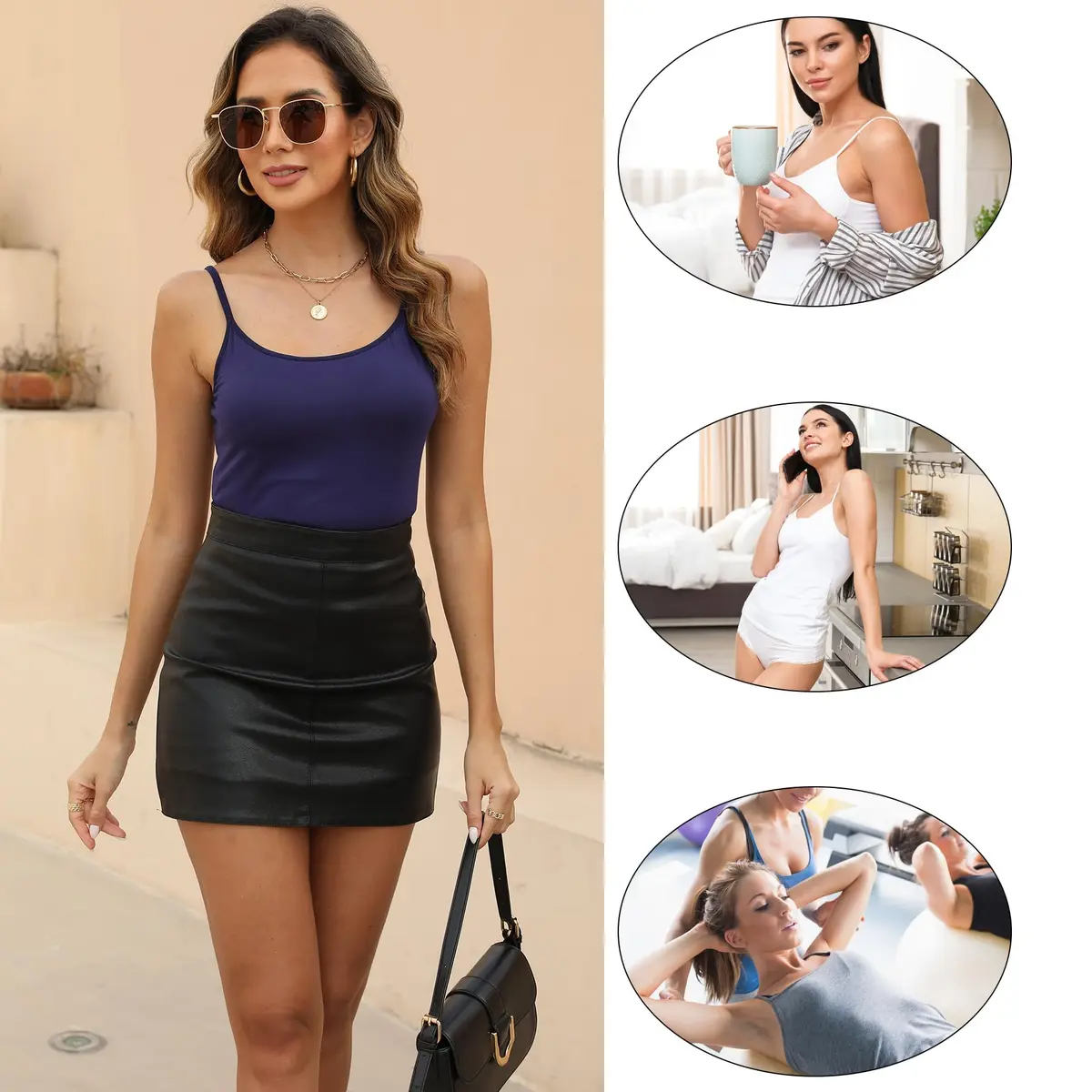 BQTQ Women's Camisole Tank Tops 5 Pack | Spaghetti Strap Undershirts, L - view 7