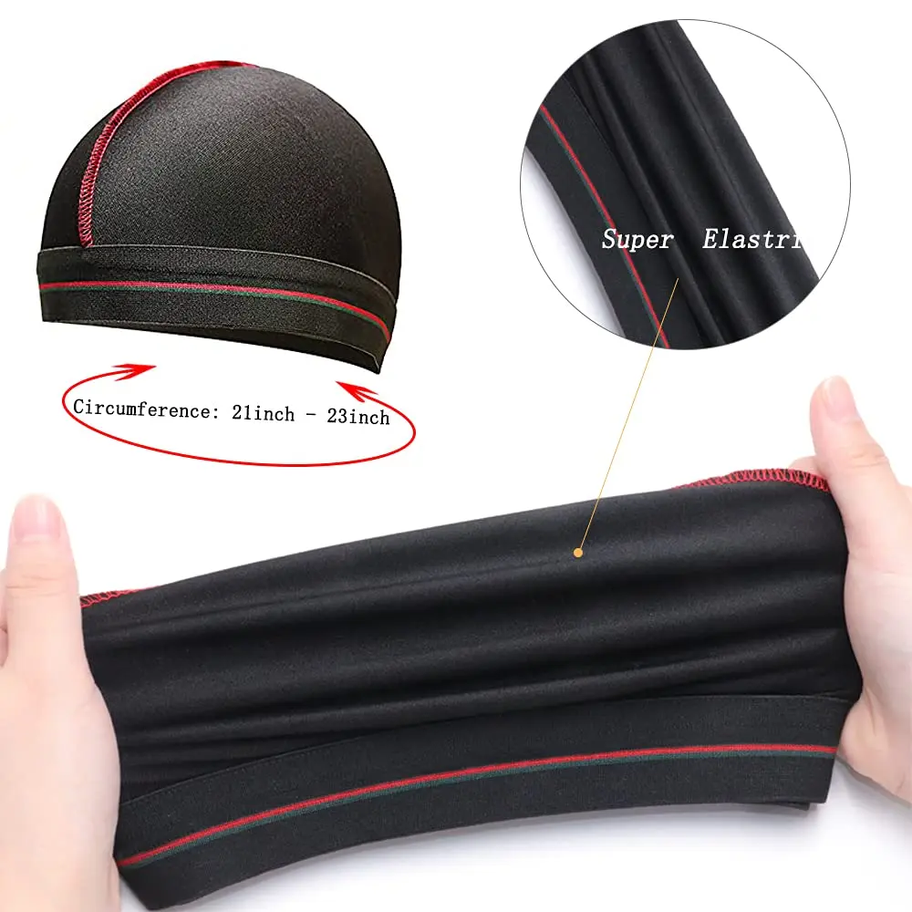 ForceWave Silky Satin Durags & Wave Cap Set for Men & Women - 4 Durags + 1 Cap (Black, Blue, Gray, Red) | Moisture-Retaining Fabric - view 3