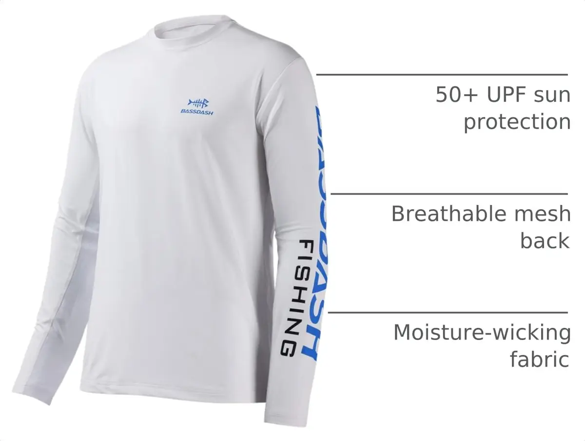 BASSDASH UV Sun Protection T-Shirt for Men | Long Sleeve UPF 50+ | Active Fishing & Hiking - view 2