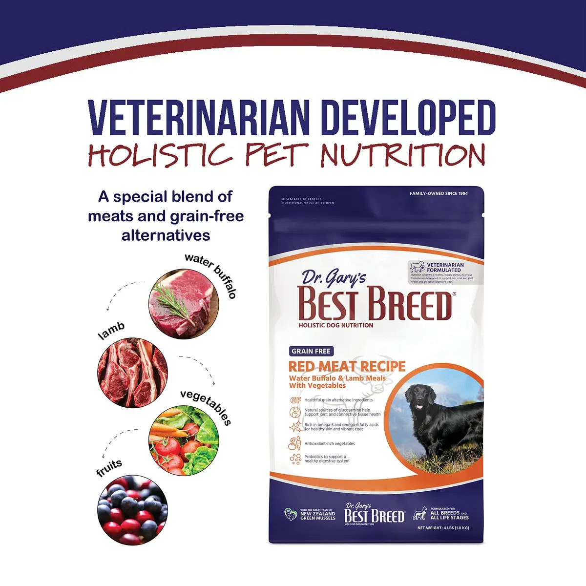Best Breed Grain Free Red Meat Dog Food 26lb | Holistic, Slow-Cooked in USA - view 2
