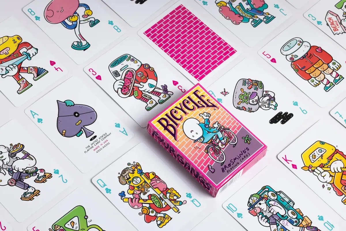 Bicycle Brosmind Four Gangs Playing Cards, Yellow | Unique Art Deck for Card Enthusiasts - view 3