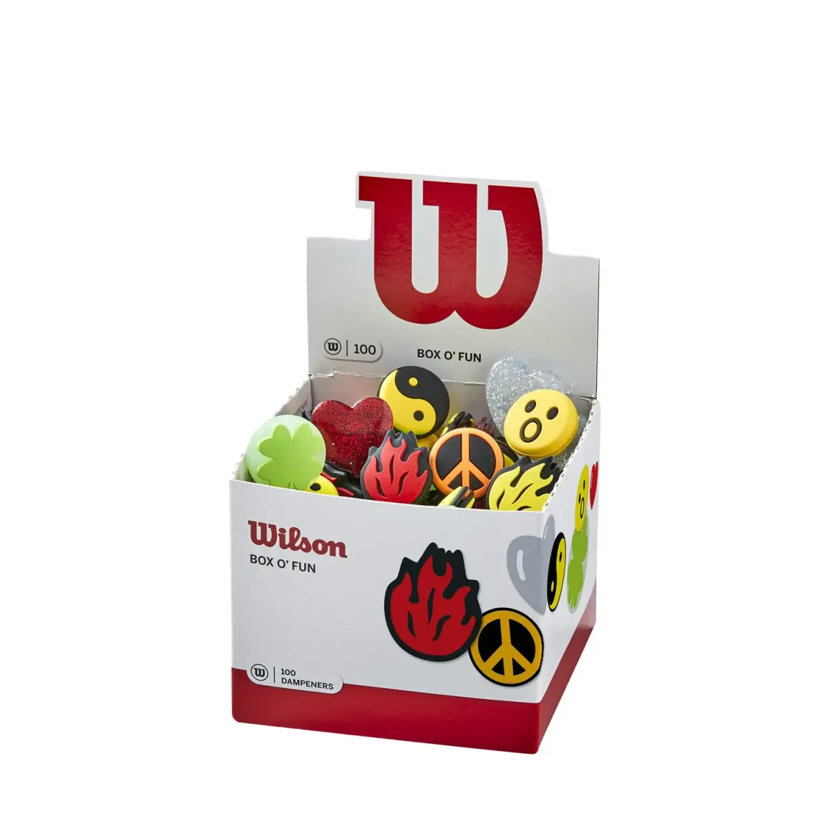 WILSON Box O Fun Vibration Dampeners 100 Count | Assorted Shapes for Tennis Racquets - main product image