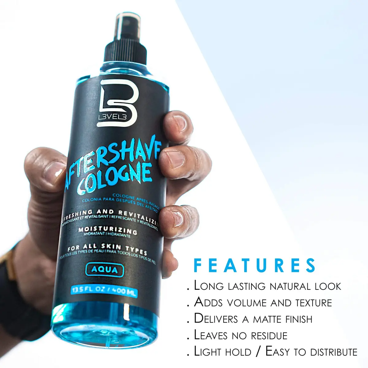 L3 Level 3 Aqua Aftershave Cologne Spray for Men, 400ml (13.5 fl oz) | Soothes and Refreshes Post-Shave Skin - view 4
