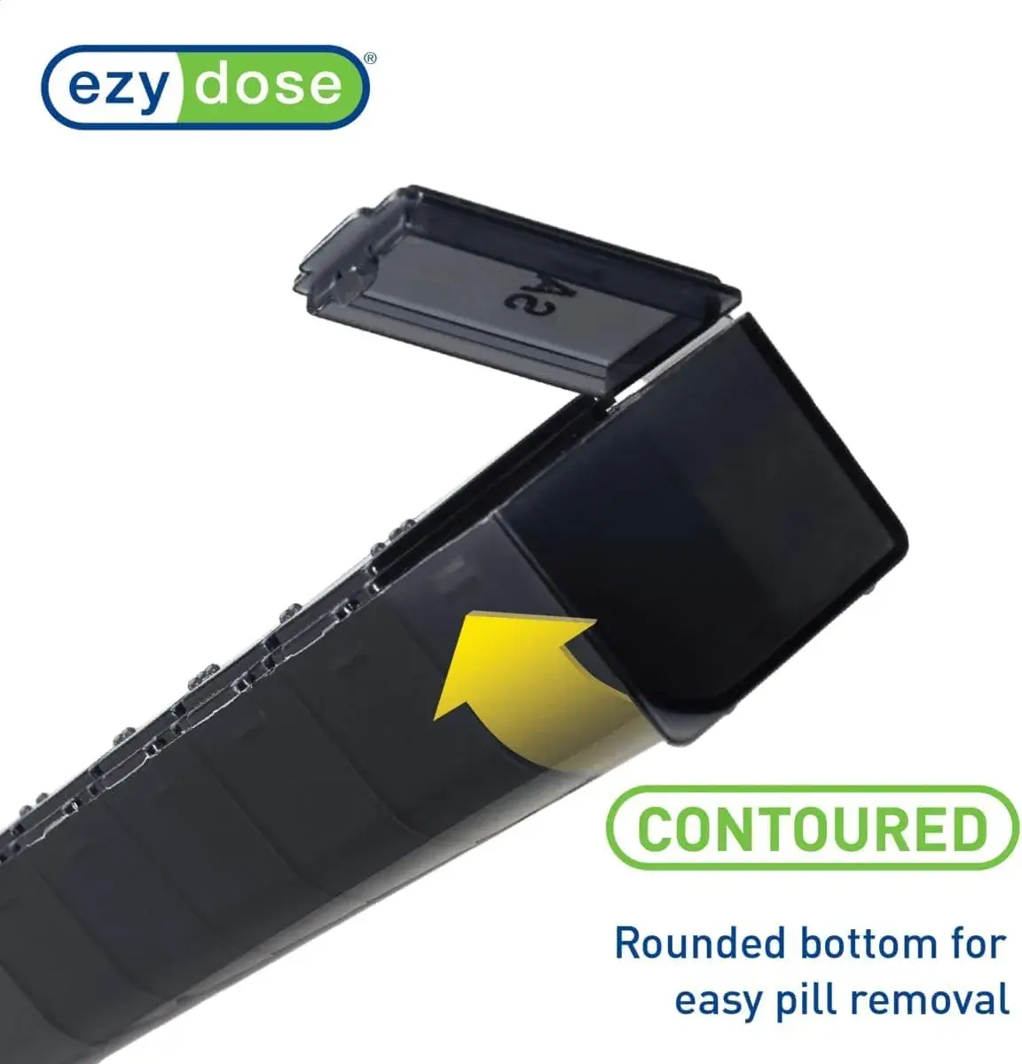 Ezy Dose Weekly Pill Organizer, Large Medicine Planner, Black | 7-Day Compartment Medicine Case - view 2