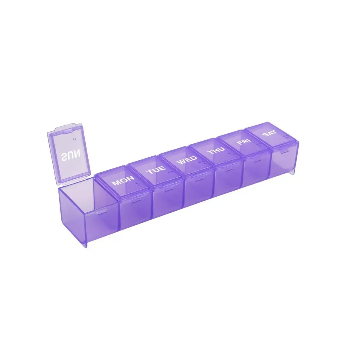 EZY DOSE Weekly 7-Day Pill Organizer Large Medicine Planner Purple | 7 Compartments - main product image