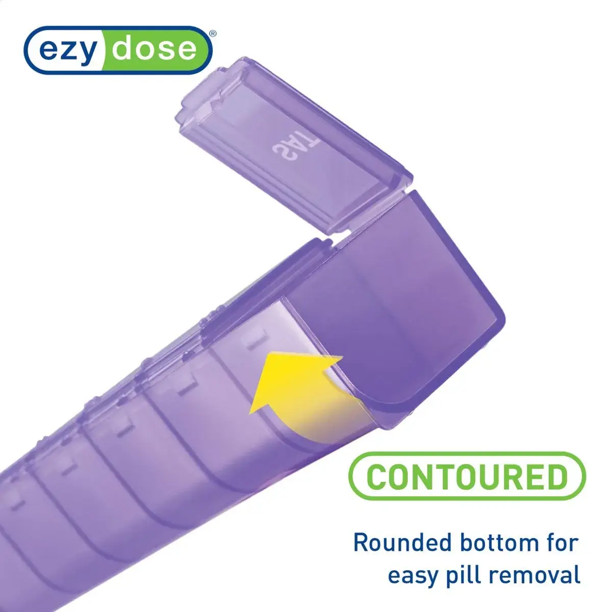 EZY DOSE Weekly 7-Day Pill Organizer Large Medicine Planner Purple | 7 Compartments - view 4