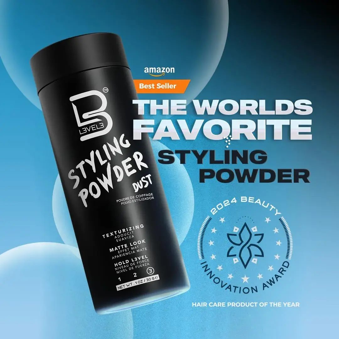 L3 Level 3 Hair Texture Powder for Men, Volume, Natural Look, 30g (1.05 oz) | Matte Finish Styling Agent - view 8
