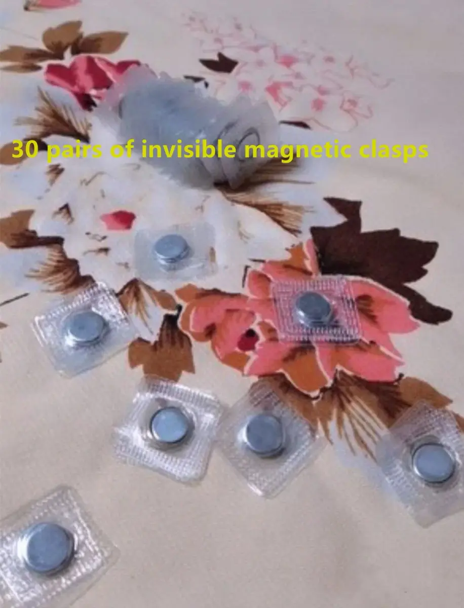 XILEWHZF Hidden Sew Magnetic Snaps 1.18 Inch (3cm) | 30 Pairs Invisible Purse Closure Fasteners | Strong PVC Magnet for DIY Craft Sewing - view 6